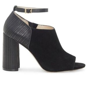 Like New, Louise et Cie Black Suede Peep Toe Bootie, Excellent Condition